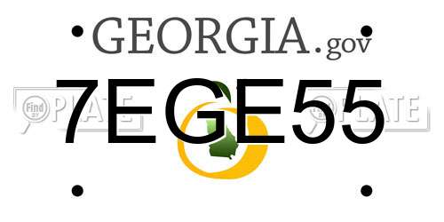 7EGE55 Georgia License Plate
