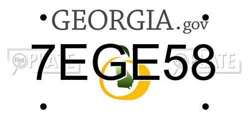 7EGE58 Georgia License Plate