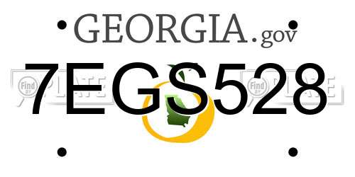 7EGS528 Georgia License Plate