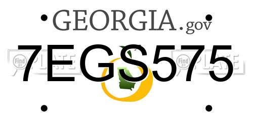 7EGS575 Georgia License Plate