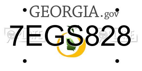 7EGS828 Georgia License Plate