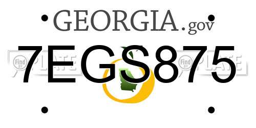 7EGS875 Georgia License Plate