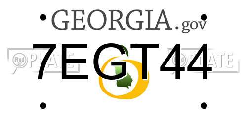 7EGT44 Georgia License Plate