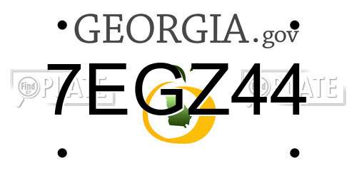 7EGZ44 Georgia License Plate