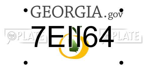 7EII64 Georgia License Plate