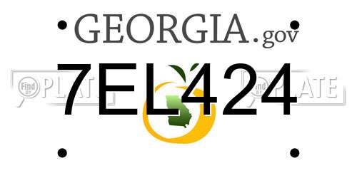 7EL424 Georgia License Plate