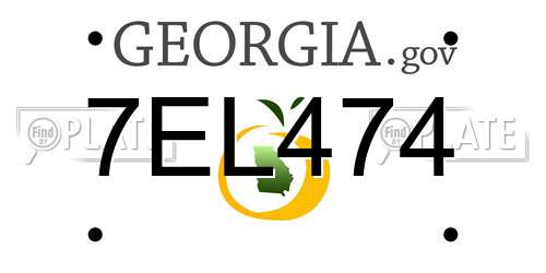 7EL474 Georgia License Plate