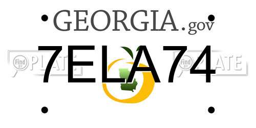 7ELA74 Georgia License Plate