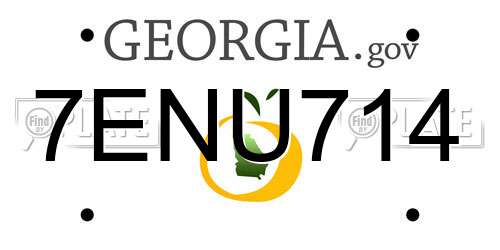 7ENU714 Georgia License Plate