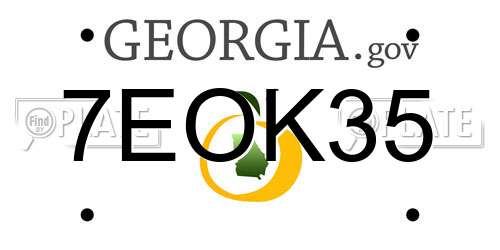 7EOK35 Georgia License Plate