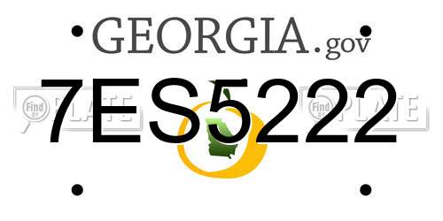 7ES5222 Georgia License Plate