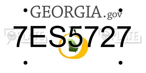 7ES5727 Georgia License Plate
