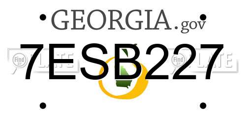 7ESB227 Georgia License Plate