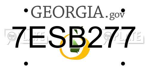 7ESB277 Georgia License Plate
