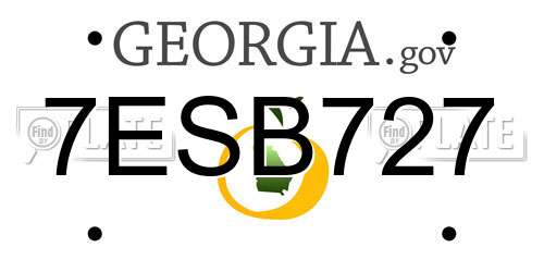 7ESB727 Georgia License Plate