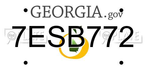 7ESB772 Georgia License Plate