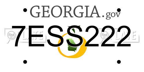 7ESS222 Georgia License Plate