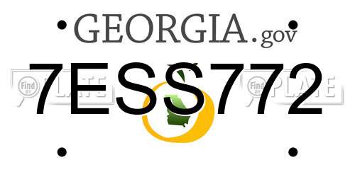 7ESS772 Georgia License Plate