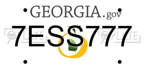 7ESS777 Georgia License Plate