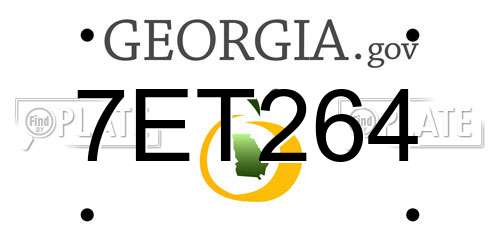 7ET264 Georgia License Plate