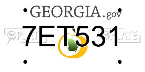 7ET531 Georgia License Plate