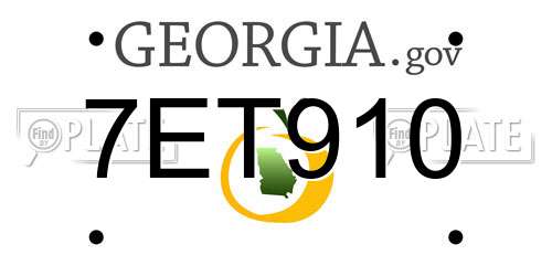 7ET910 Georgia License Plate