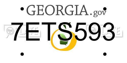 7ETS593 Georgia License Plate