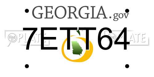 7ETT64 Georgia License Plate