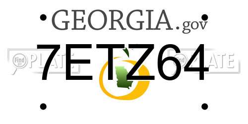 7ETZ64 Georgia License Plate
