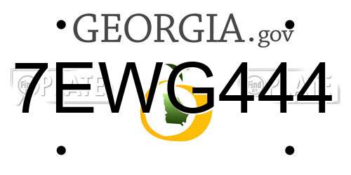 7EWG444 Georgia License Plate