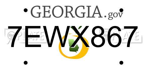 7EWX867 Georgia License Plate
