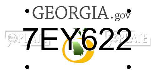 7EY622 Georgia License Plate