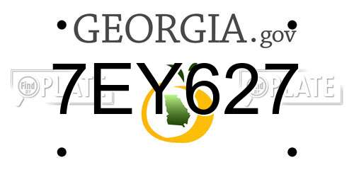 7EY627 Georgia License Plate