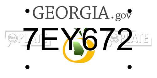 7EY672 Georgia License Plate