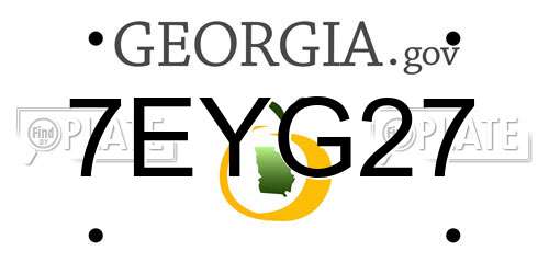 7EYG27 Georgia License Plate