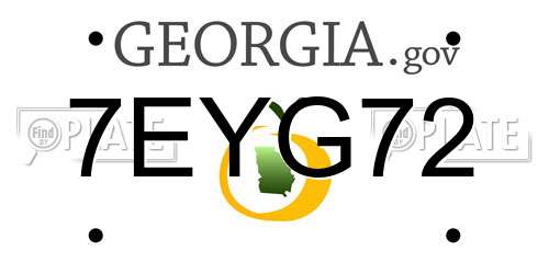 7EYG72 Georgia License Plate