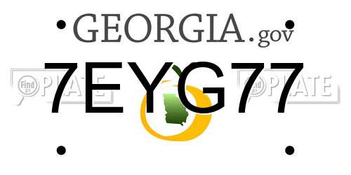 7EYG77 Georgia License Plate