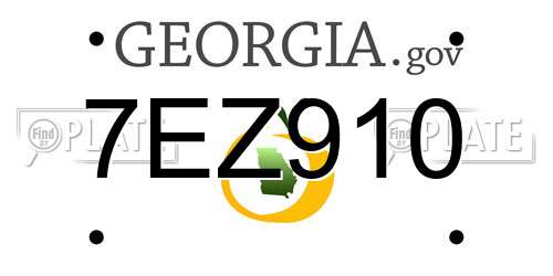 7EZ910 Georgia License Plate