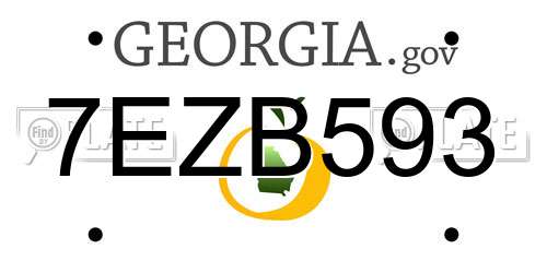 7EZB593 Georgia License Plate
