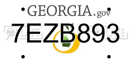 7EZB893 Georgia License Plate