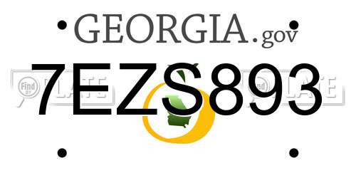 7EZS893 Georgia License Plate