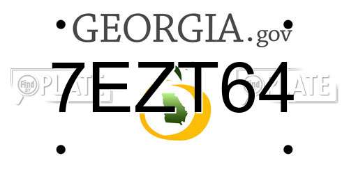 7EZT64 Georgia License Plate