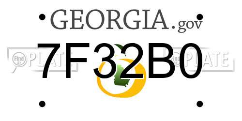 7F32B0 Georgia License Plate