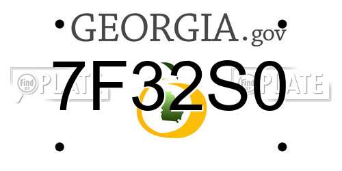 7F32S0 Georgia License Plate