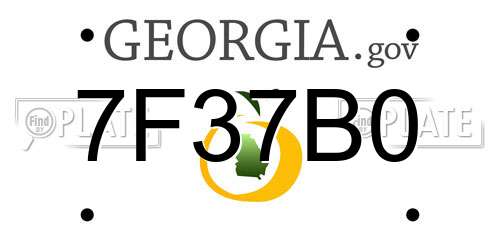 7F37B0 Georgia License Plate