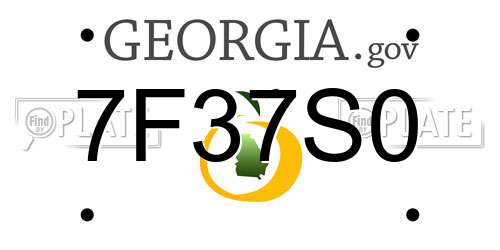 7F37S0 Georgia License Plate