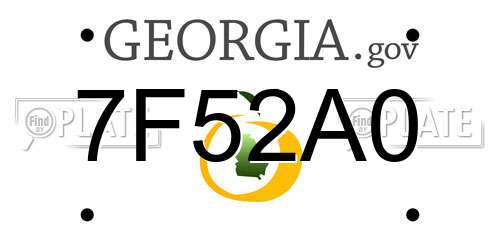 7F52A0 Georgia License Plate