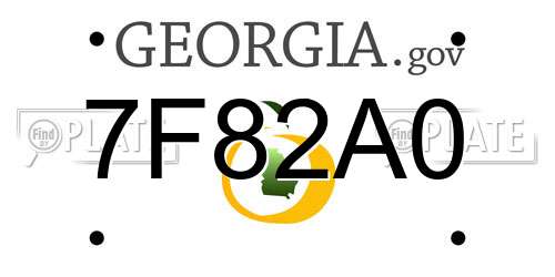 7F82A0 Georgia License Plate