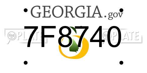 7F8740 Georgia License Plate