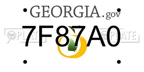 7F87A0 Georgia License Plate